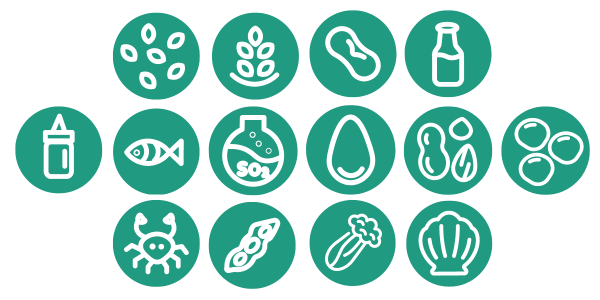 Woodpecker Food Allergens Icons 